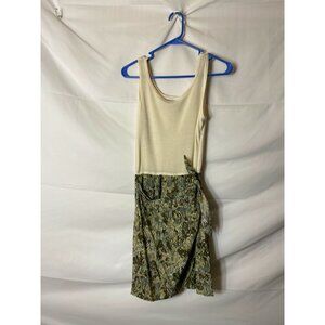 STUDIO H WOMENS SIZE 6 SMALL S WRAP STYLE TANK DRESS CREAM GREEN Classic Office